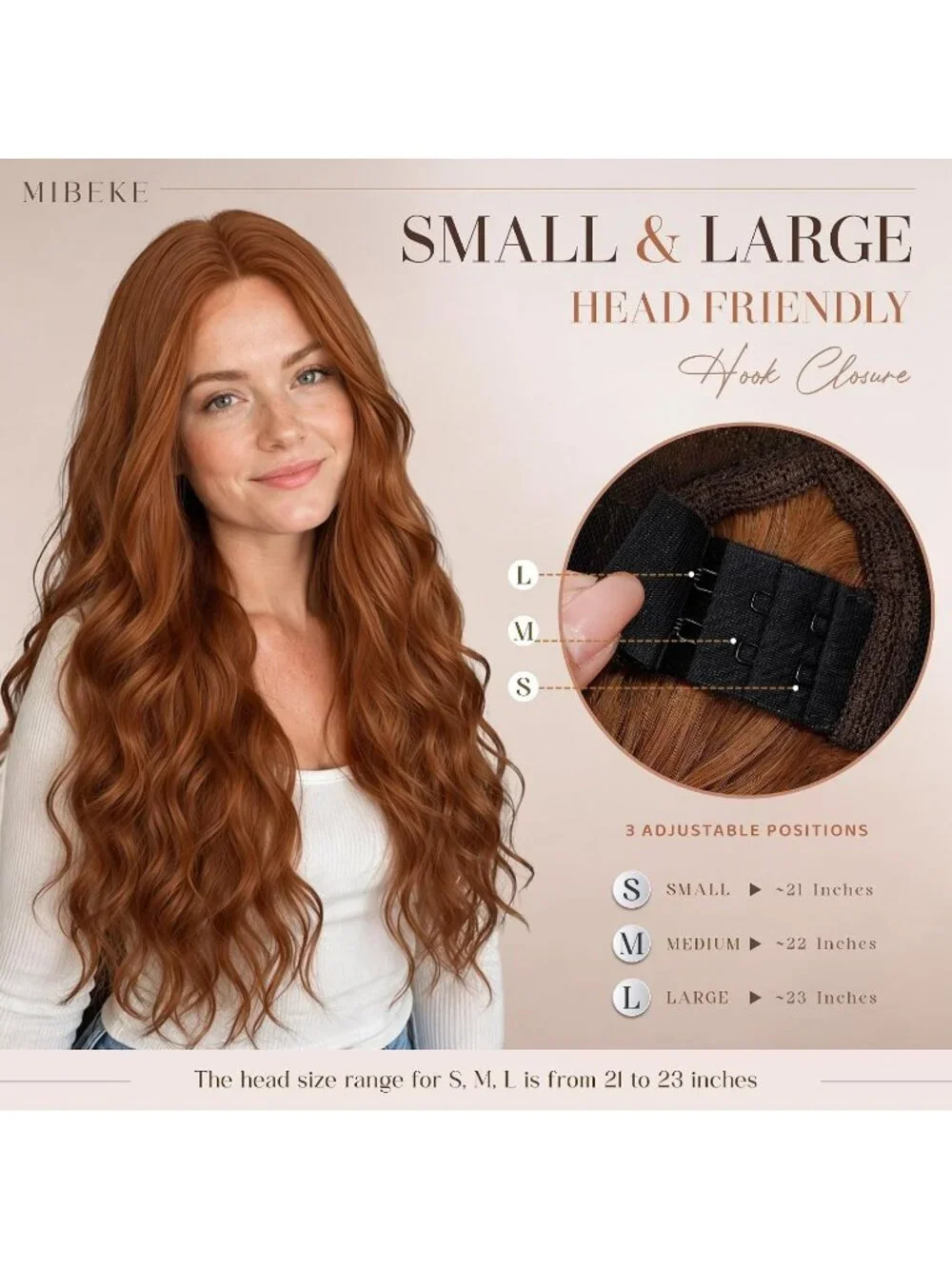 Women's Copper 26 Inch Long Synthetic Middle Part Lace Front Wavy Wig